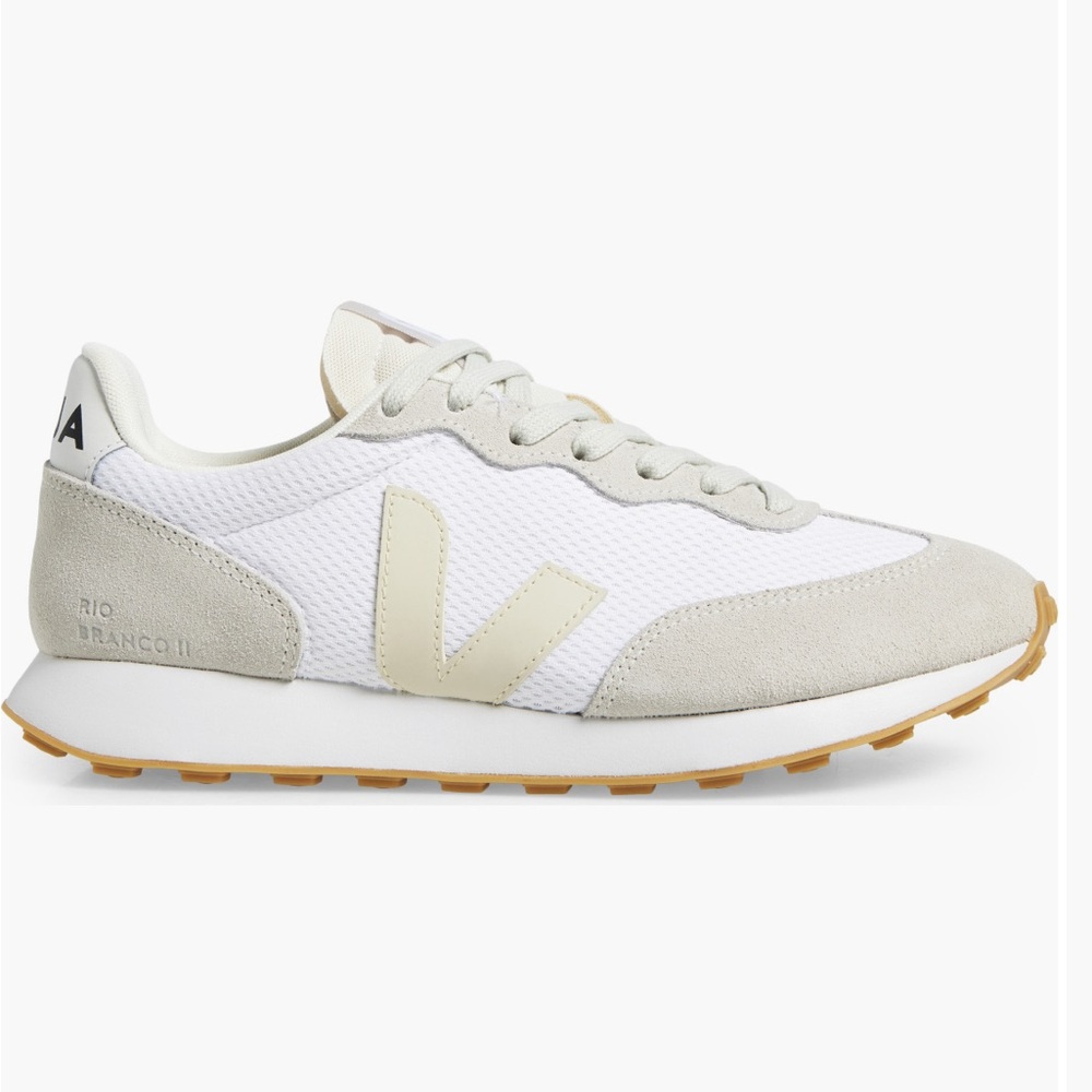 Veja Women's White and Tan Sneakers